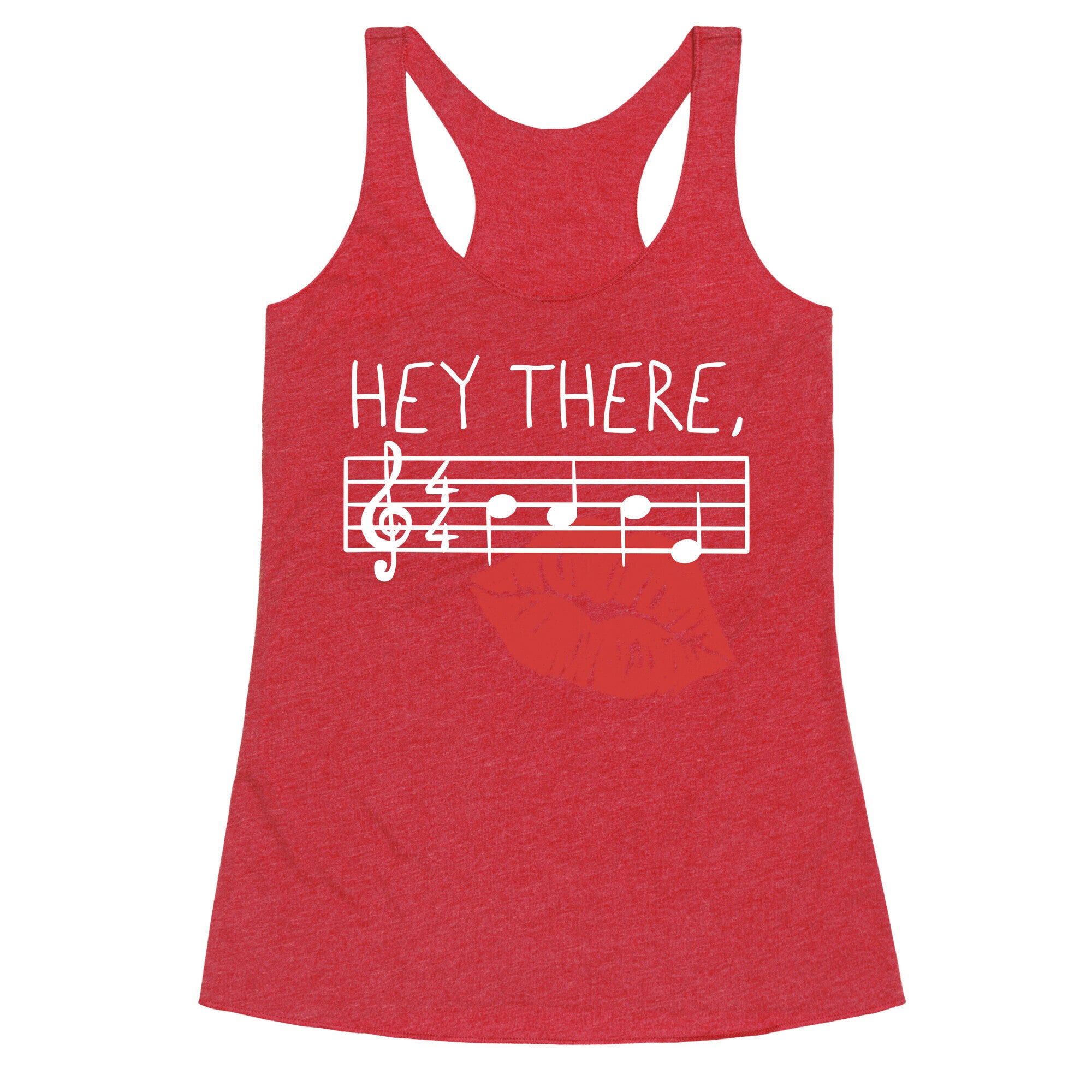 Hey There Babe Music Pun Racerback Tank